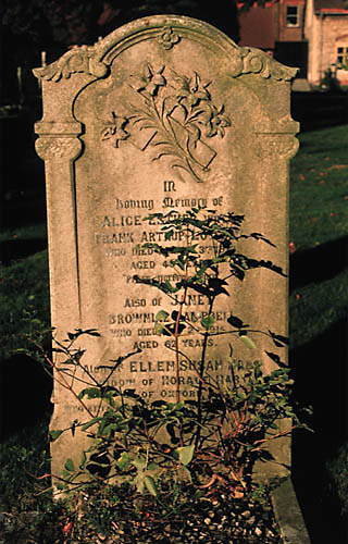 Headstone  with lilies